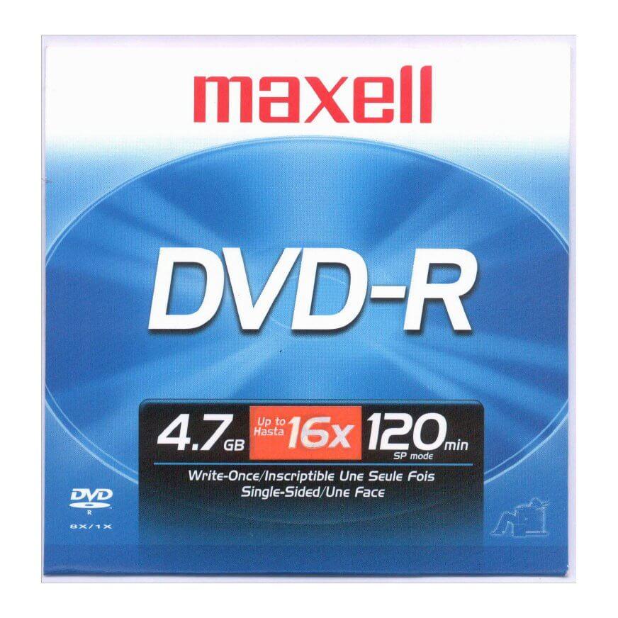 DVD MAXELL-R 4.7 GB 16X 120 MIN. SLIM CASE
