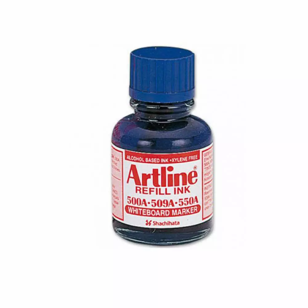 Tinta para marcador de pizarra color azul Artline 20 ml.